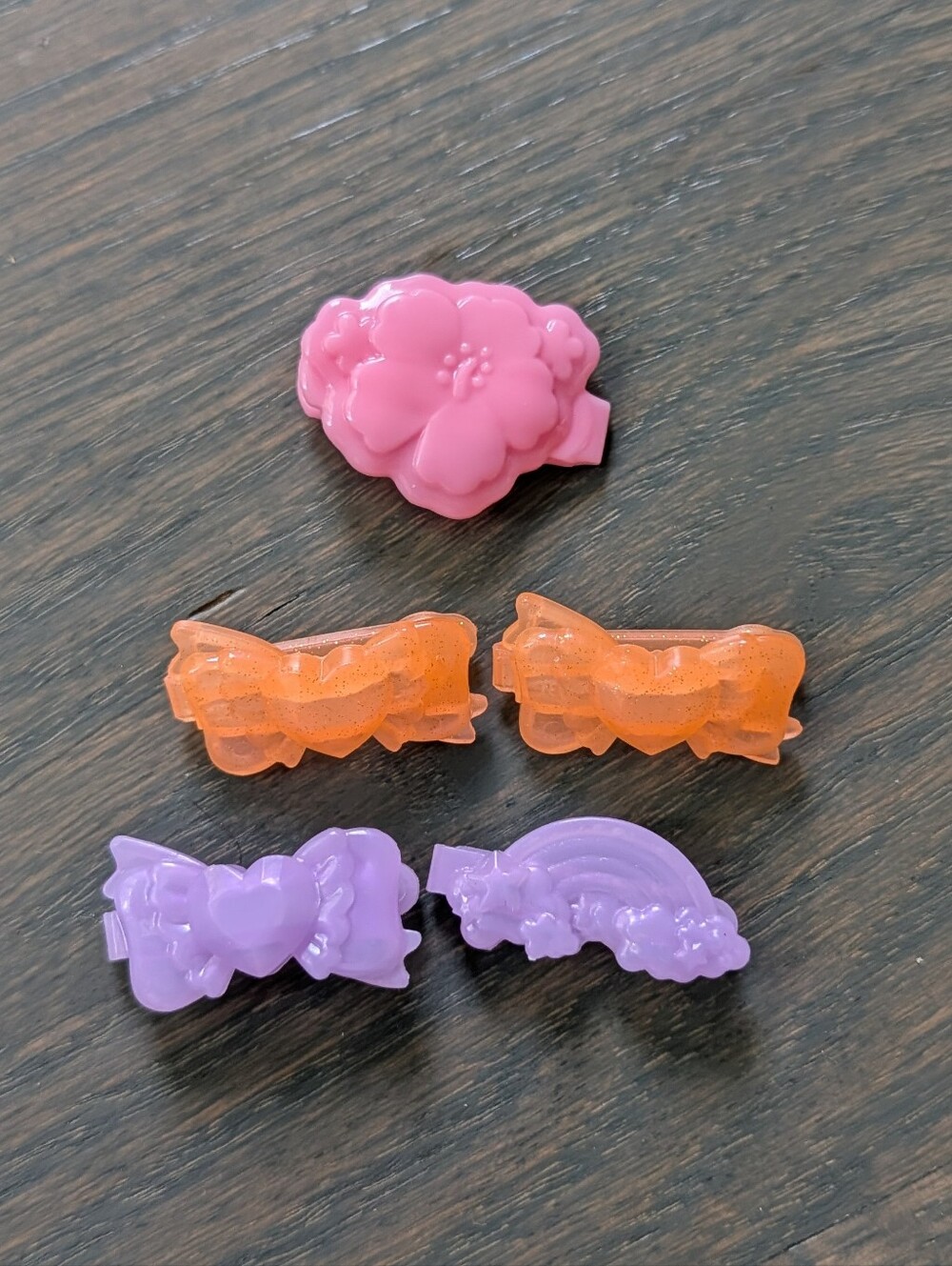 Assorted Plastic Doll Hair Clips / Barrettes – 5 Piece Lot